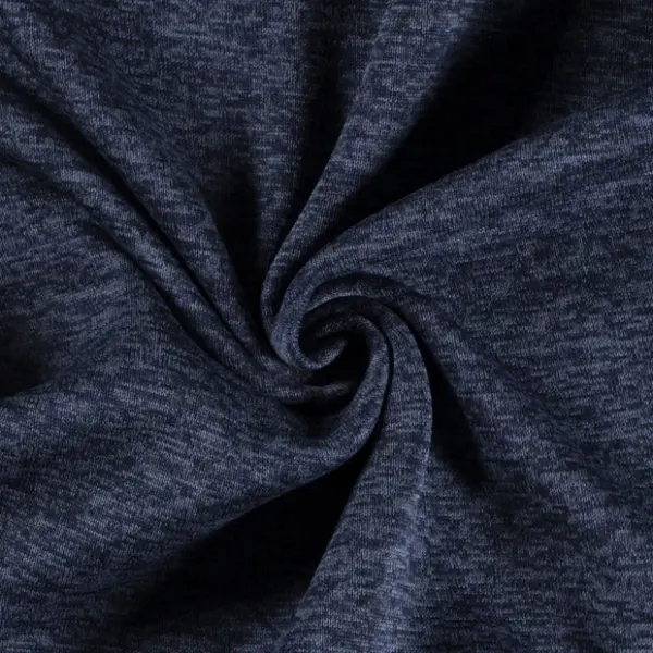 Sweatstoff gebürstet melange in stahlblau, 100% Polyester