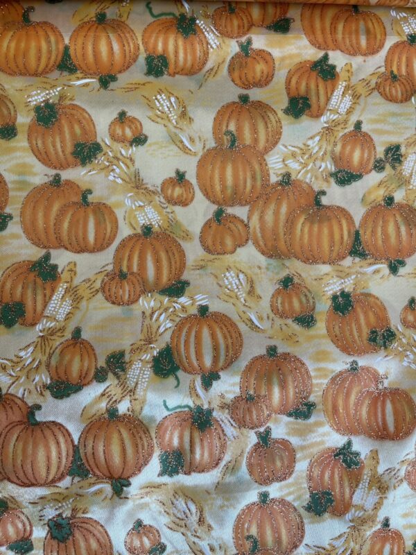 Satin „Glitzerkürbis“ 100% Polyester