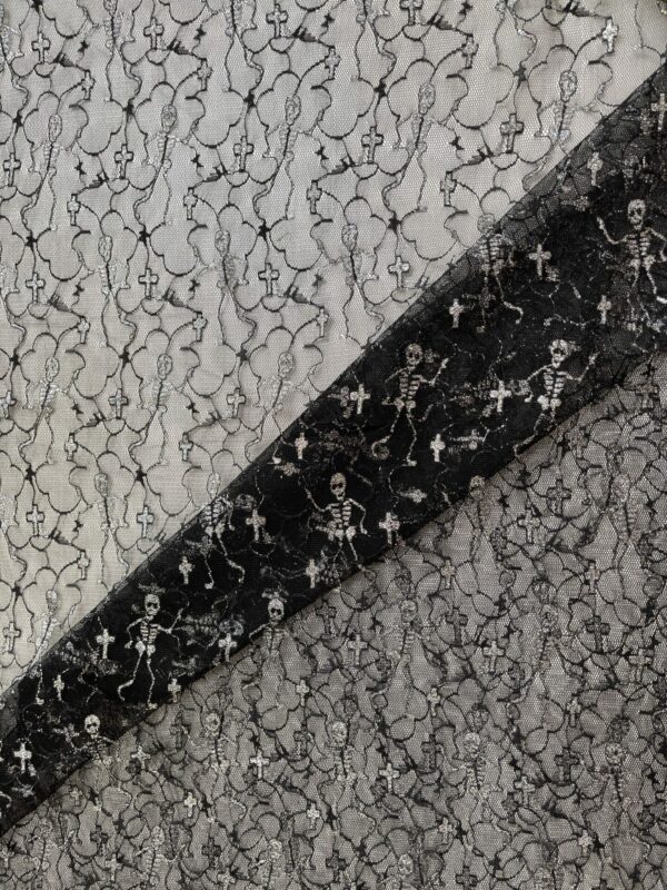 Tüll „Glitzer-Skelett“ 100% Polyester