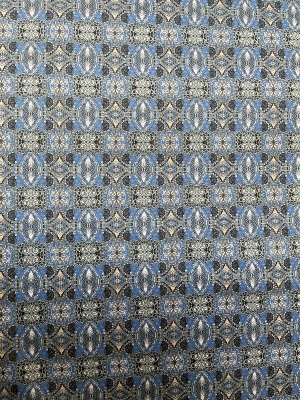 Modestoff Mosaik blau 94% Polyester 6% Spandex