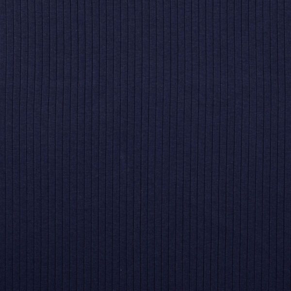 Rippenjersey in Navy, elastischer und weicher Stoff für Babybekleidung, Kinderkleidung, Kleider und DIY-Nähprojekte.