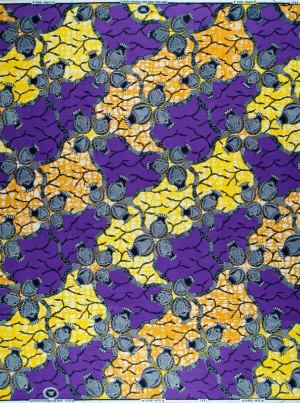 Vlisco Super-Wax Onion lila 6 Yards – Bild 2